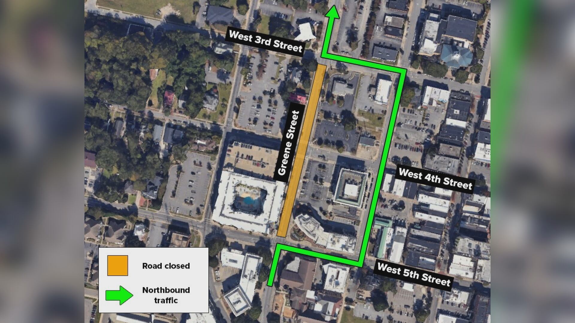 Repaving project closes part of downtown Greenville street
