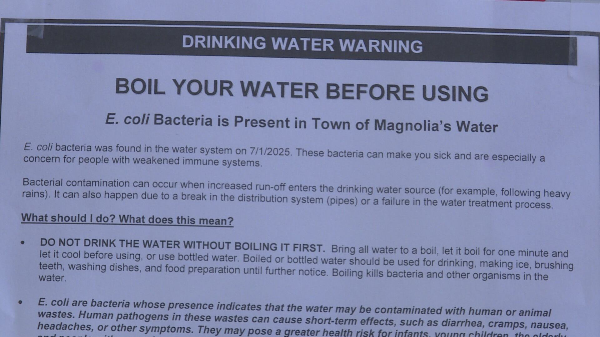 Magnolia residents speak on the town’s boil water alert