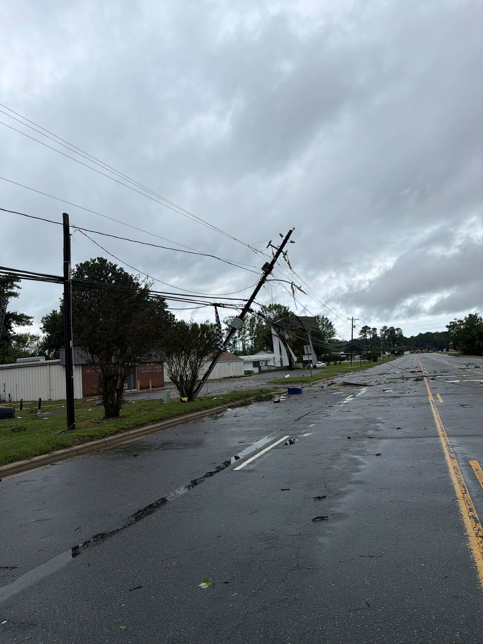 Storm Damage Closes Section of U.S. 117 North in North Carolina, Causes Power Outages