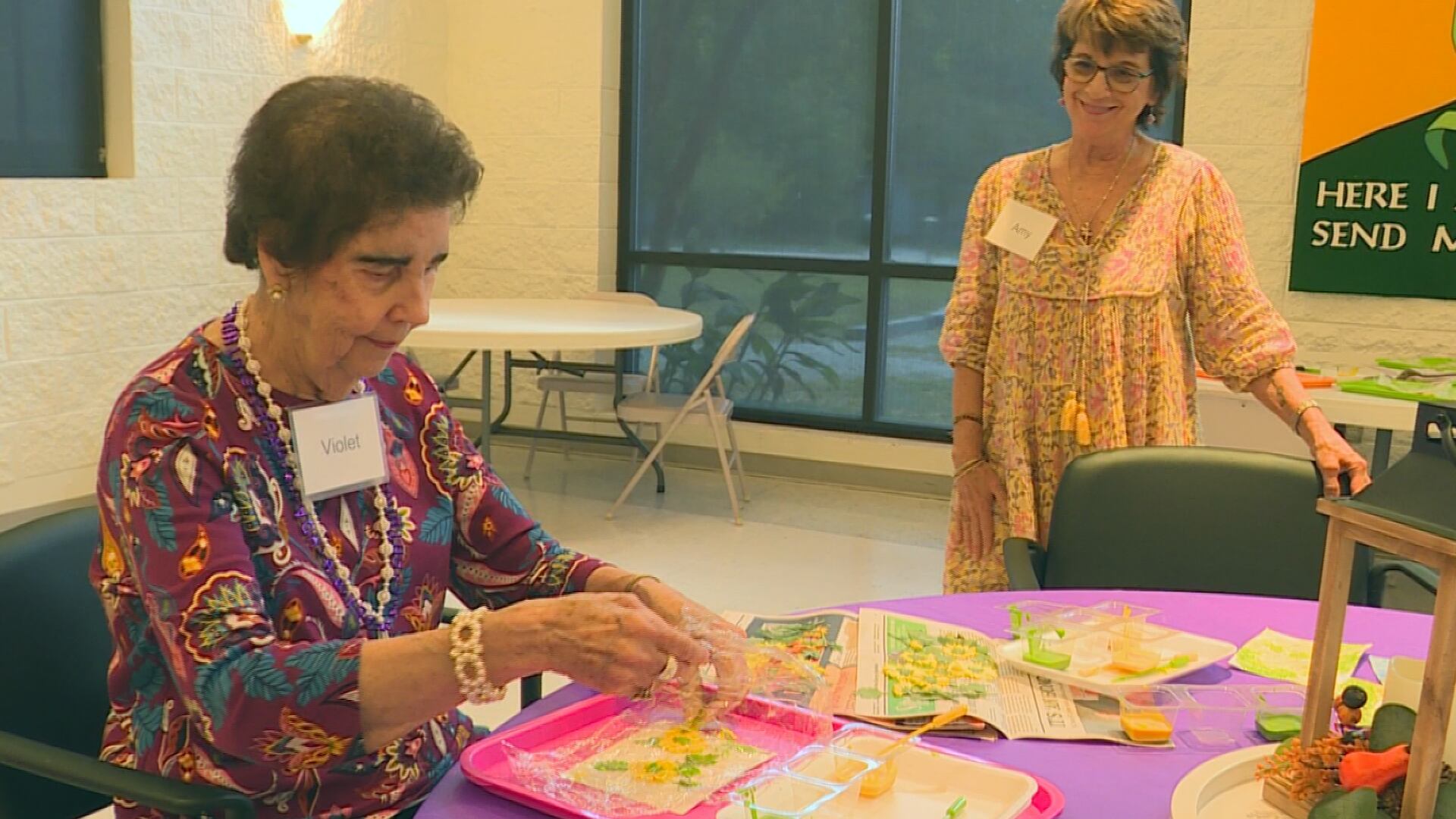 Dementia respite program at Trinity Church paints flowers for MumFest