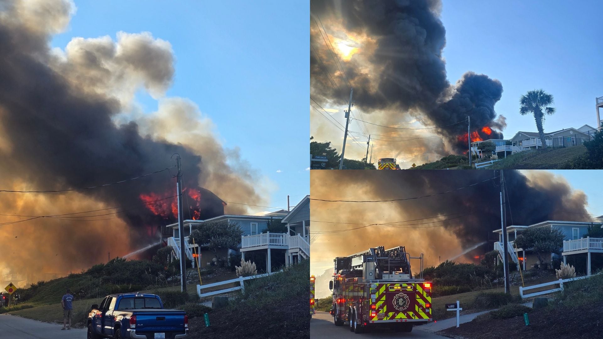 Structure Fire Active in Emerald Isle, Ocean Drive Closed