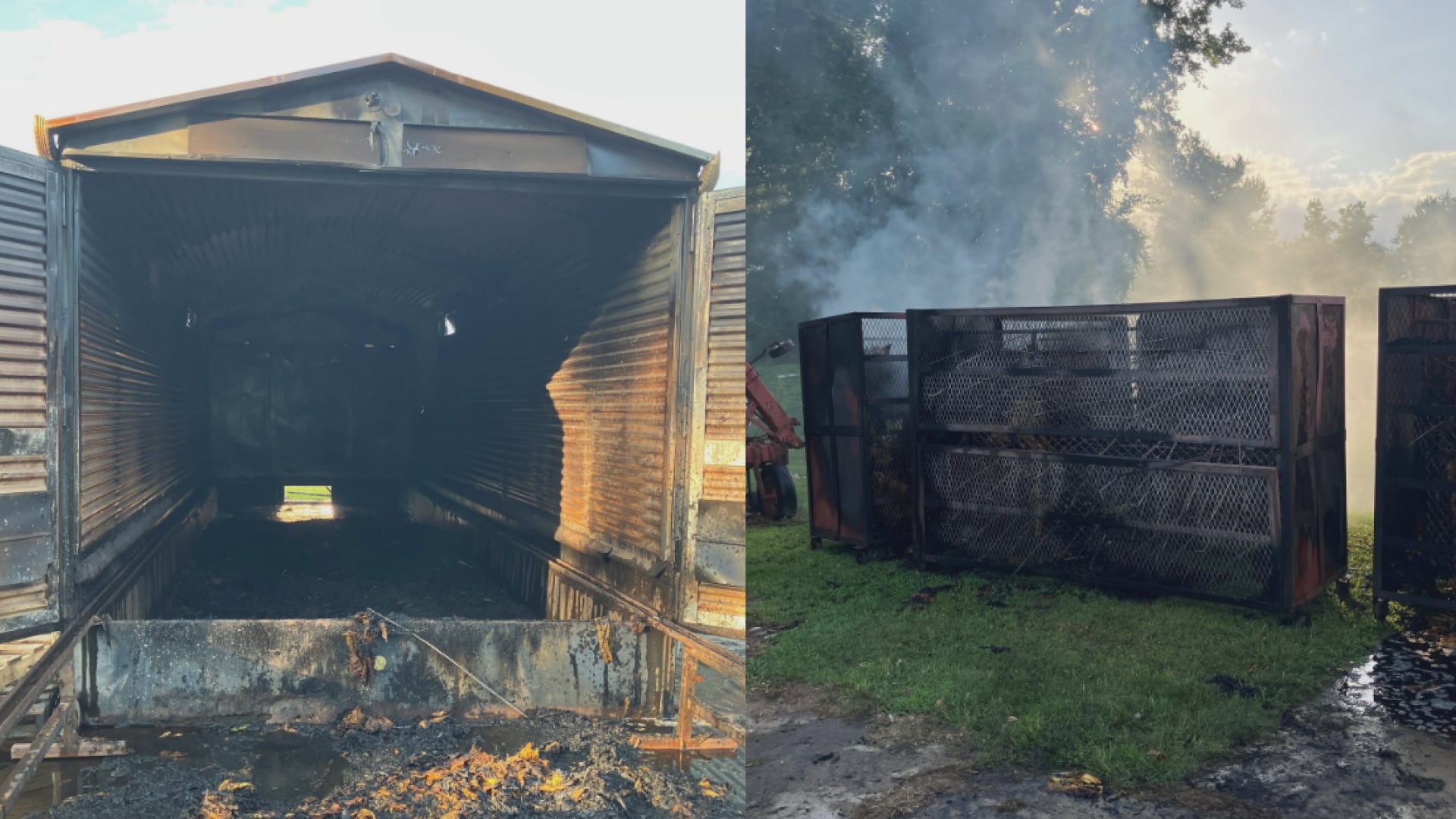 Greene County crews fight tobacco barn fire