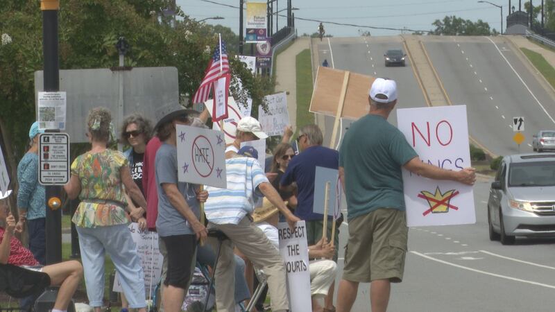 People protest 'No Haters' in Greenville