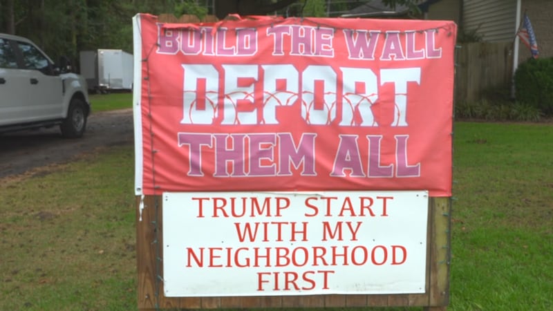 Sign in Pitt County yard calls for deportation of illegal immigrants