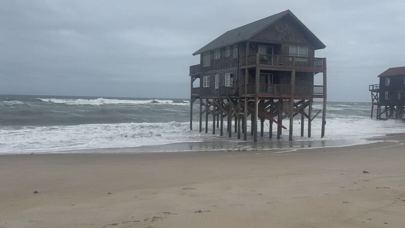 Waves encroach on home in Dare County