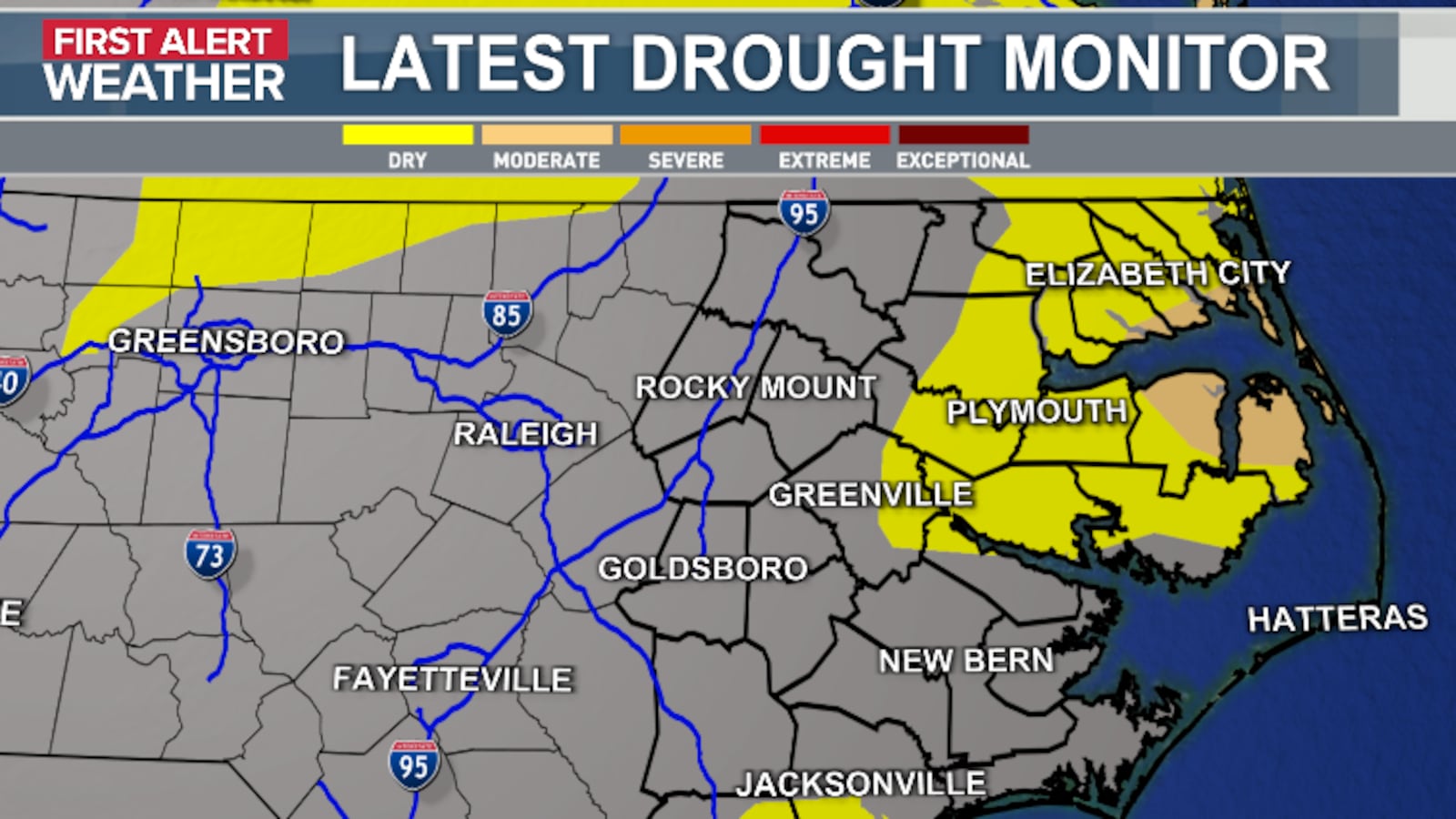 Drier Droughts DROUGHT UPDATE: Growing slightly drier along Coastal Carolina