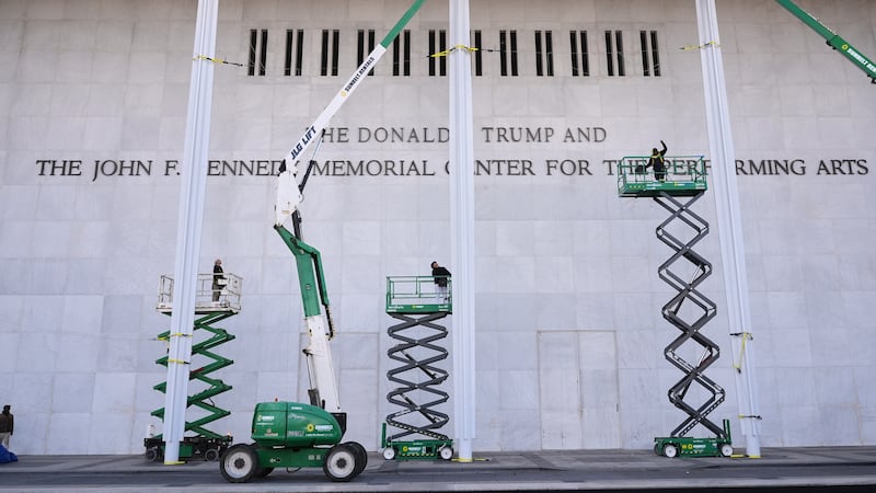 New signage, The Donald J. Trump and The John F. Kennedy Memorial Center For The Performing...