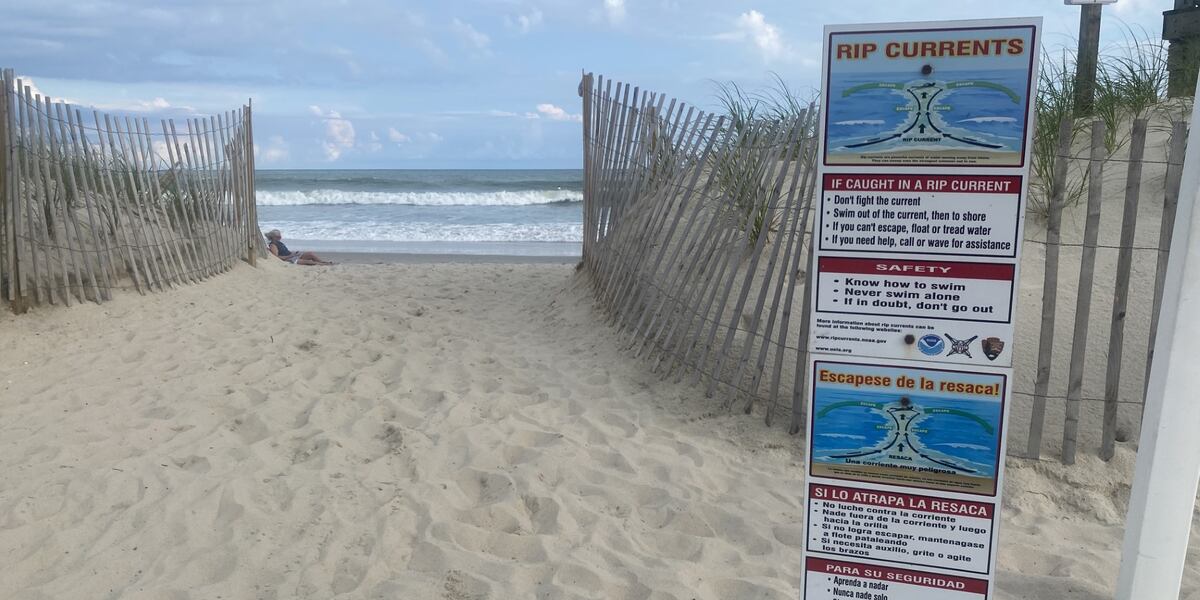 Nc Rip Currents Dangerous rip currents along the coast of North Carolina