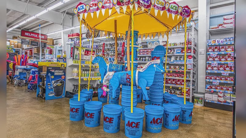 Cmn Bucket Stack Askew's Ace Hardware in New Bern wins CMN Bucket Display contest