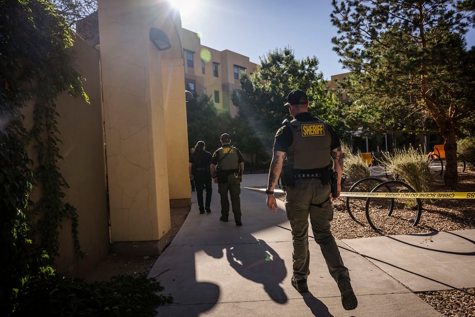 Authorities investigate a deadly shooting at Casas del Rio (Gila), a student housing center at...