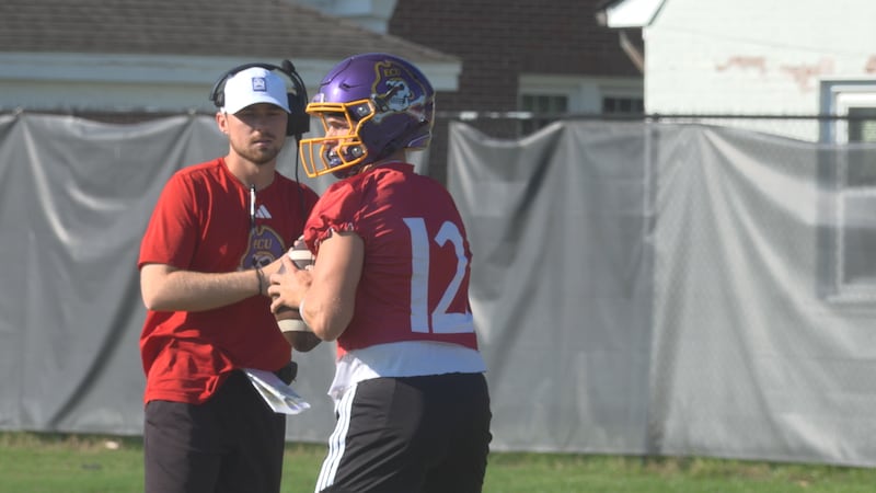 #12 Griffis at ECU practice Monday