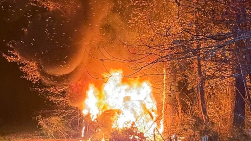 Vehicle erupts in flames in Bertie County car crash