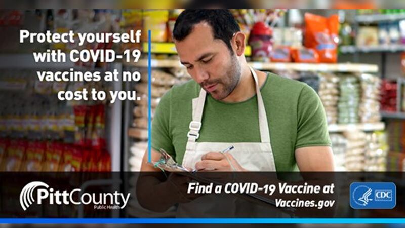 Bridge Access Program Sticker Pitt Co. free flu & COVID-19 vaccines available through CDC program