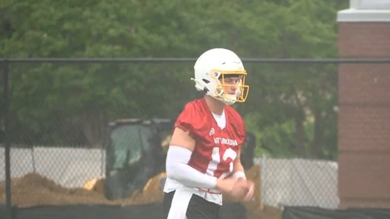 ECU football practice underway.