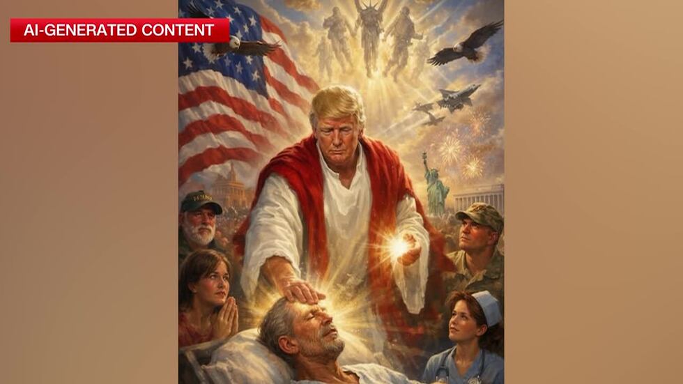 President Donald Trump is defending posting a controversial AI image to social media that...