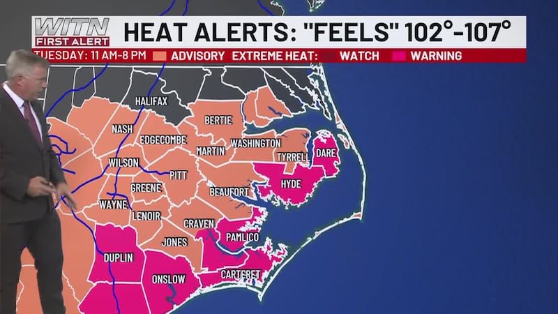 More Heat Advisories and Warnings Tuesday