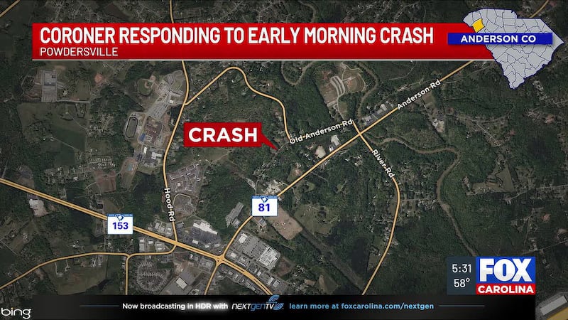 Coroner responds to early morning crash in Powdersville