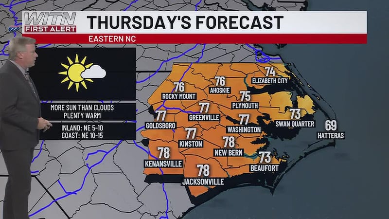 Staying warm through Friday; Dry, cooler weekend coming
