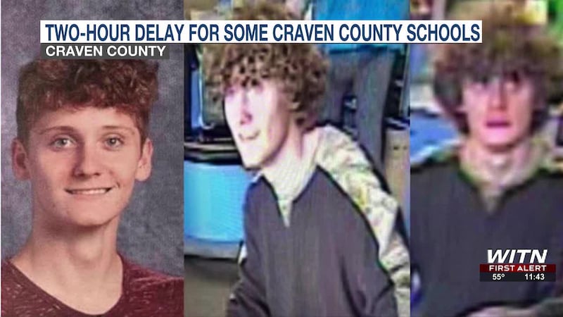 Two-hour delay for some Craven County schools amid manhunt