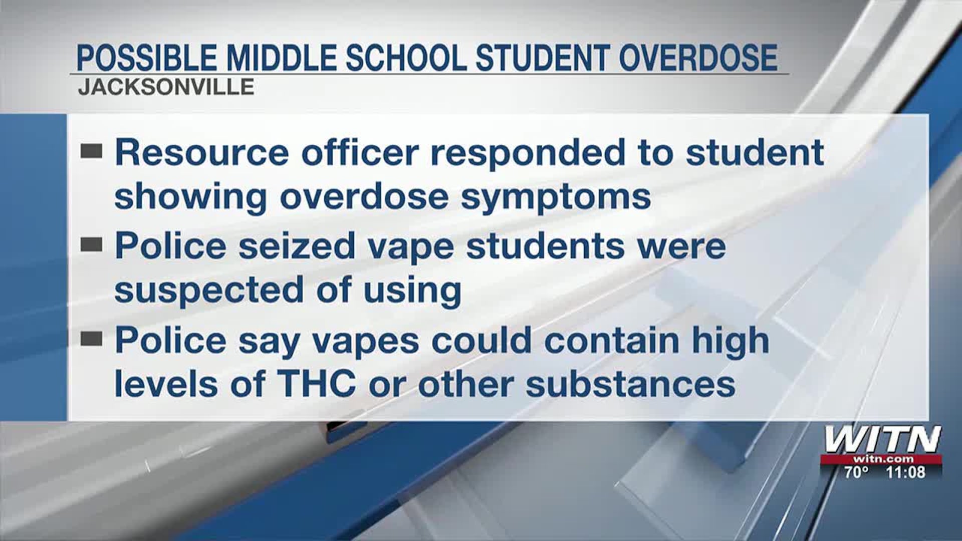 Jacksonville PD investigating middle schoolers possible overdose Jacksonville PD investigating middle schoolers possible overdose