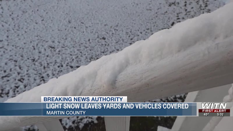 Martin County wakes up to early snowfall; possible record